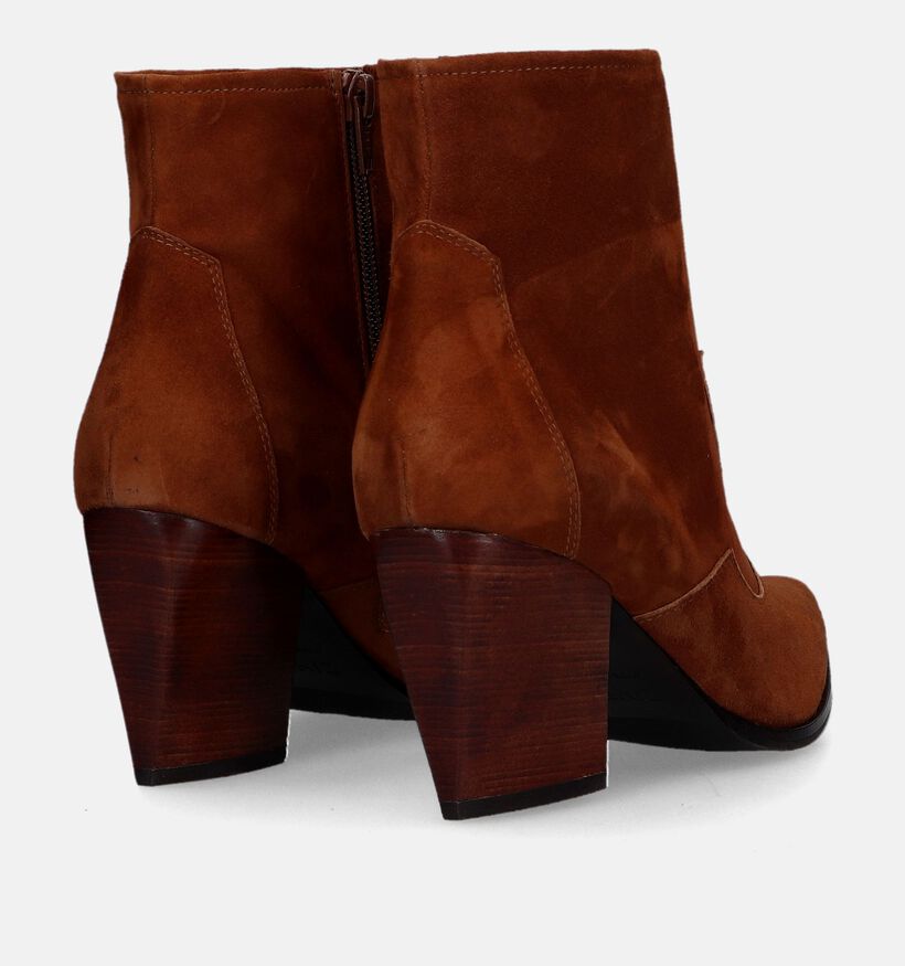 Zinda Bottines à talons en Cognac pour femmes (331697)