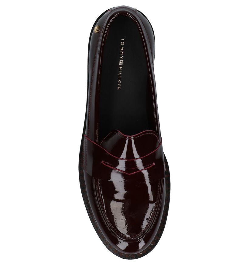 Tommy Hilfiger Mocassins en Bordeaux en cuir verni (225485)