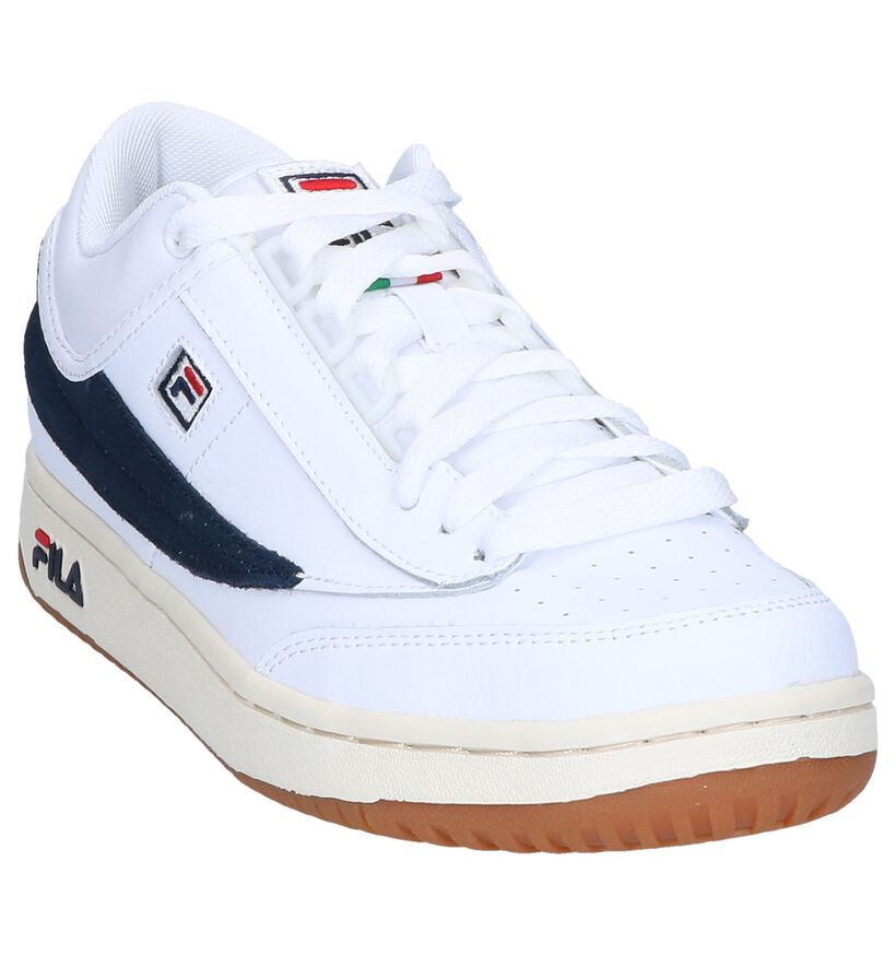 Fila T1 Witte Lage Sneakers in kunstleer (240885)