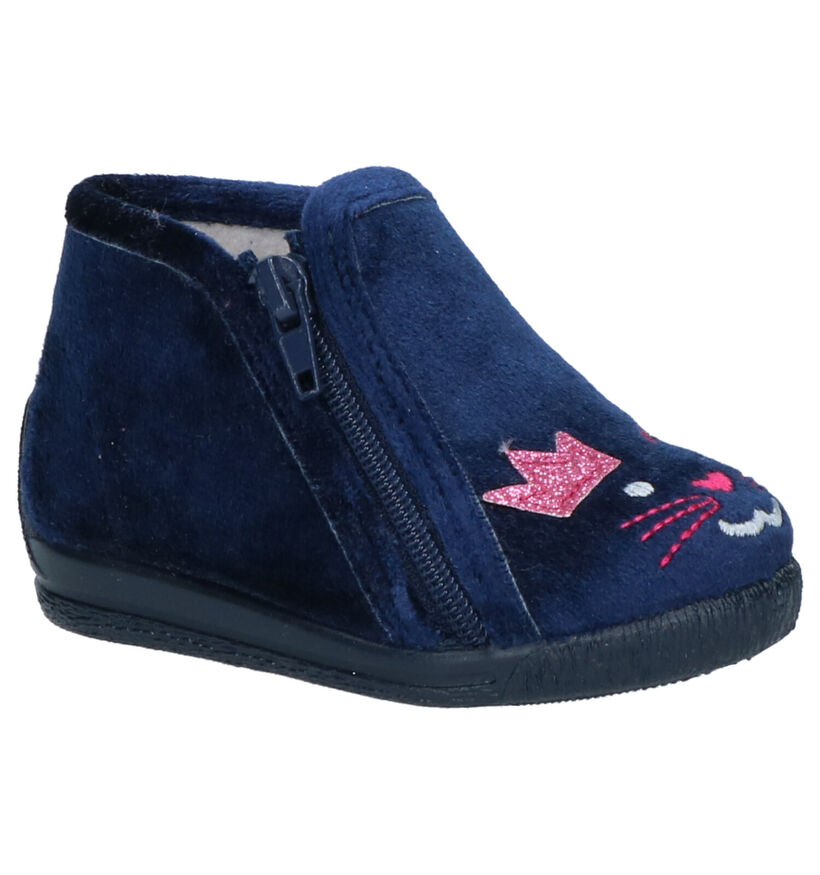 Bellamy Kel Pantoufles en Bleu en textile (262440)