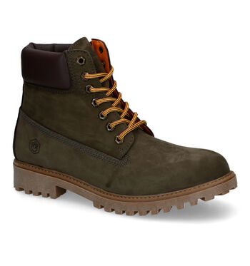 Boots à lacets vert