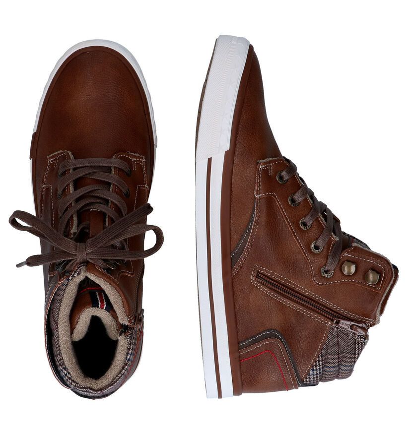 Mustang Cognac Sneakers in kunstleer (294368)
