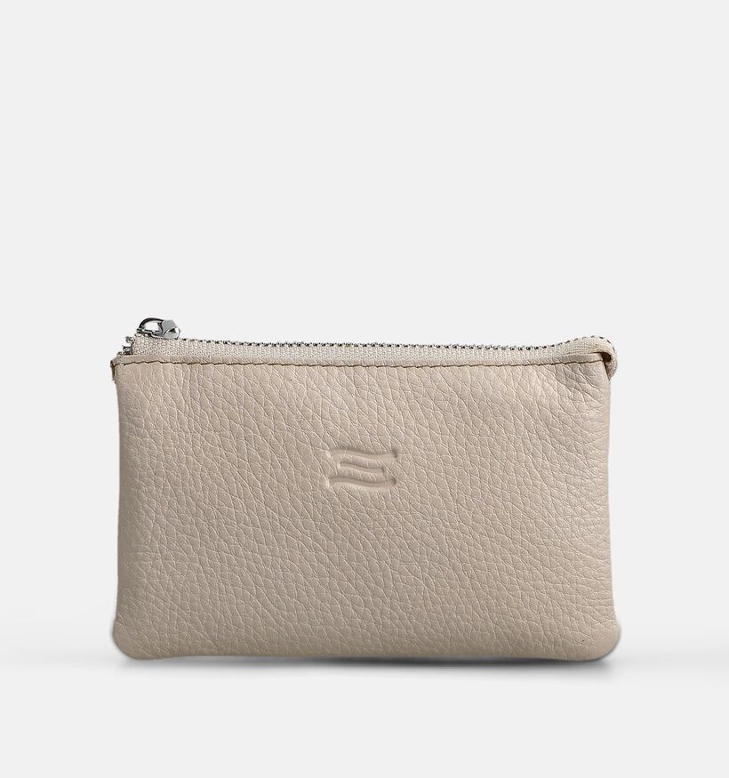 Crinkles Beige Kleine Ritsportemonnee voor dames (373851)