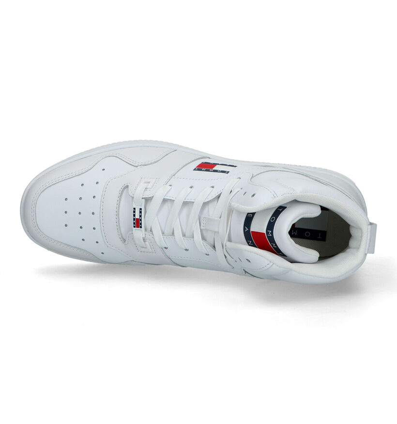 Tommy Hilfiger Tommy Jeans Mid Cut Baskets en Blanc en cuir (321212)