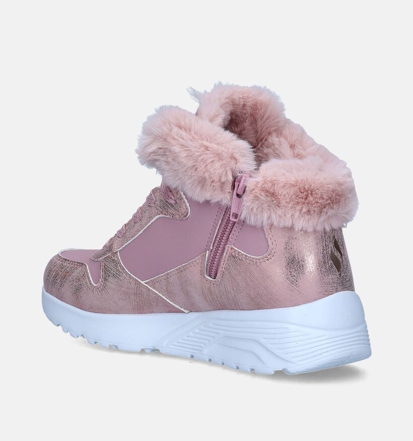 Skechers Uno Lite Comfort Collar Baskets en Rose pour filles (345248)