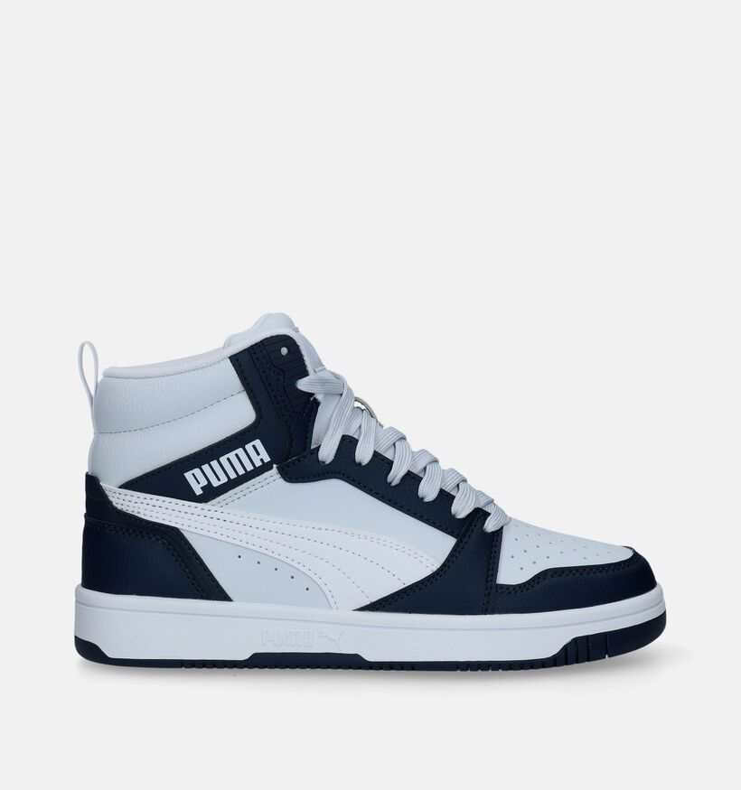 Puma Rebound v6 Baskets en Bleu pour filles, garçons (342853) - pour semelles orthopédiques
