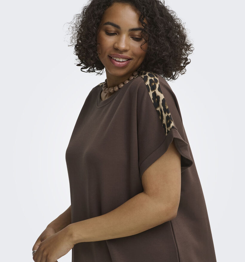 ONLY Carmakoma Lise Bruine Midi-Jurk voor dames (378393)