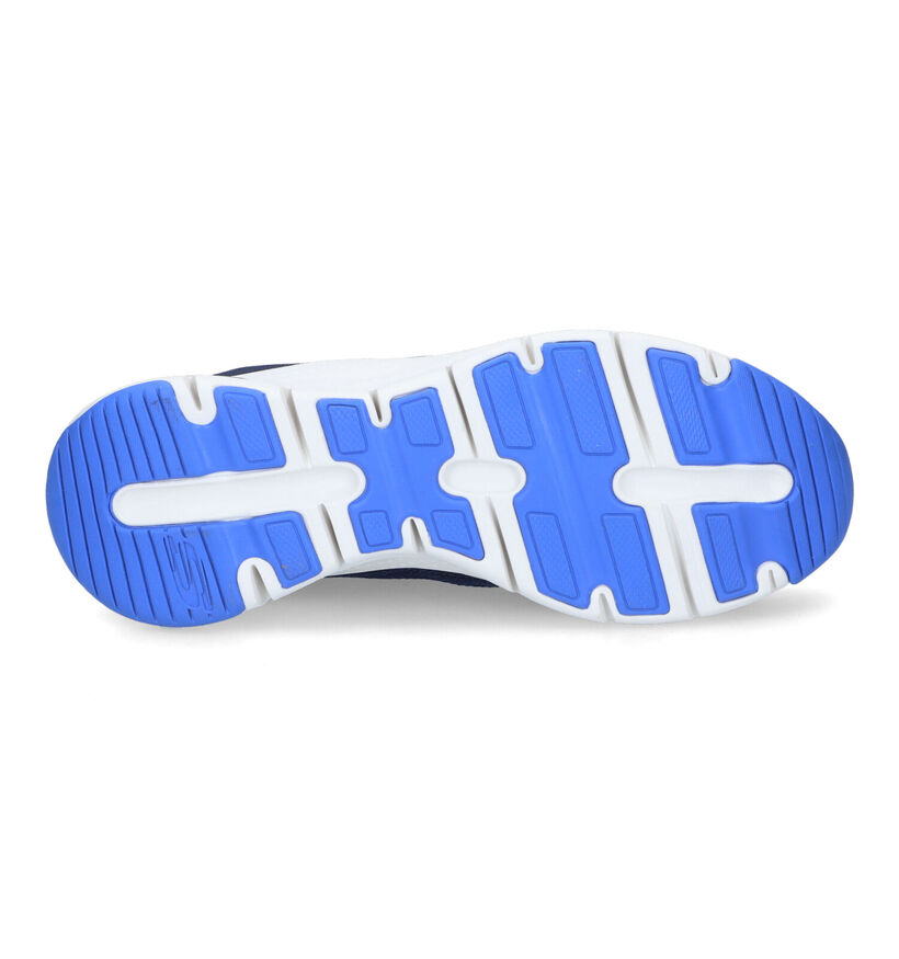 Skechers Arch Fit Comfy Wave Blauwe Sneakers in stof (310701)