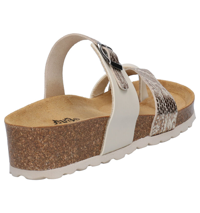 Big Leaf Gouden Teenslippers in kunstleer (266098)