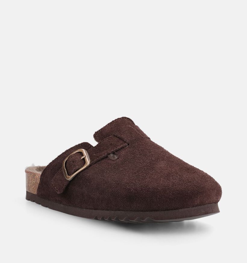 Scholl Fae New Donkerbruine Slippers voor dames (381001)