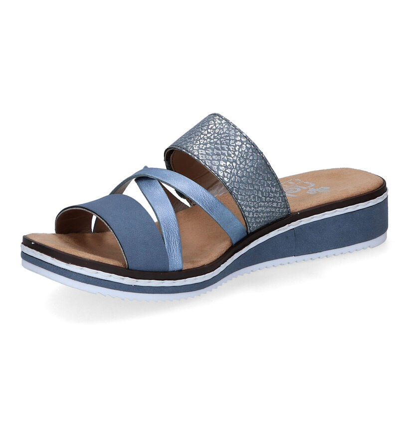 Rieker Blauwe Slippers in kunstleer (306782)