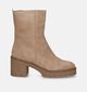 Softwaves Beige Enkellaarzen met blokhak voor dames (347388)