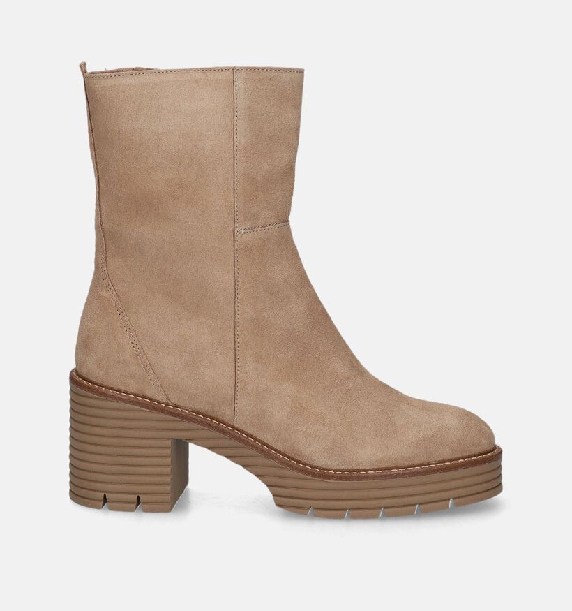 Softwaves Beige Enkellaarzen met blokhak voor dames (347388)