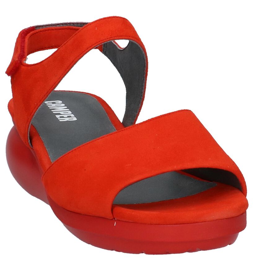 Rode Sandalen met Sleehak Camper, , pdp