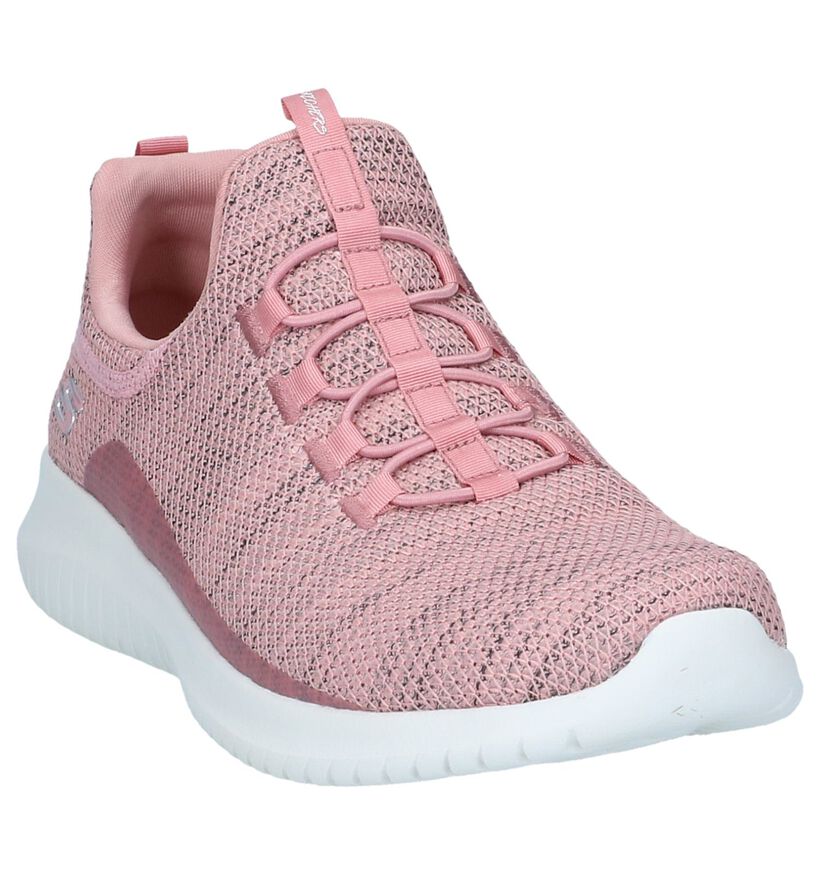 Skechers Ultra Flex Roze Sneakers in stof (286758)