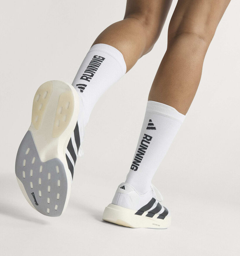 adidas Adizero Evo Baskets sportives en Blanc pour femmes (376145) - pour semelles orthop&eacute;diques