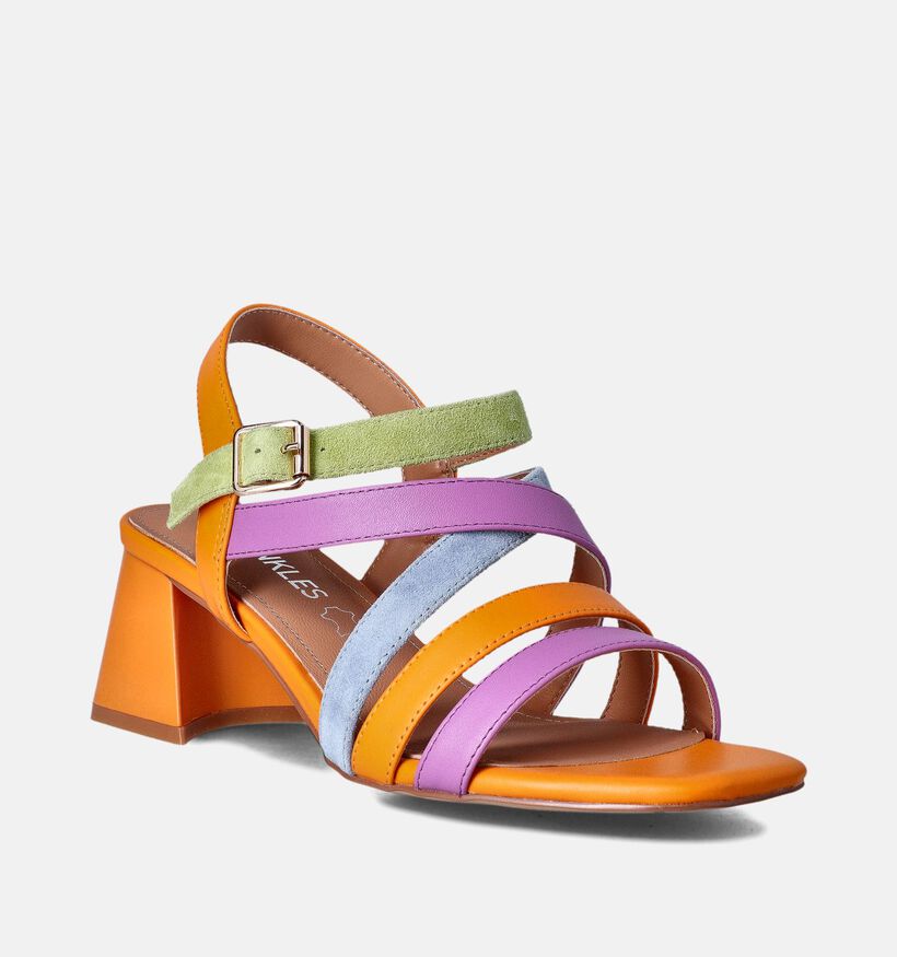 Crinkles Sandales à talons en Orange pour femmes (356261)