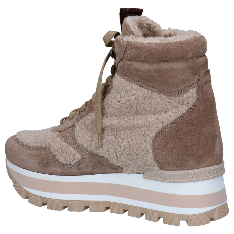 Weekend Cognac Hoge Sneakers voor dames (298723) - geschikt voor steunzolen