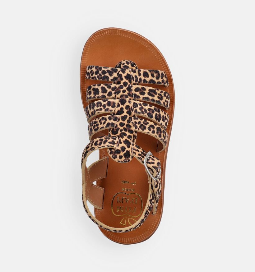 Pom d'Api Plagette Strap Mini Leo Bruine Sandalen voor meisjes (370295)