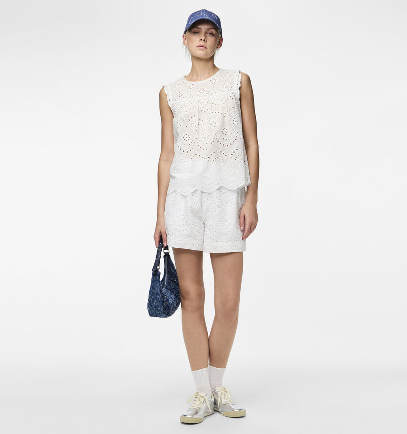 Pieces Vilde Short en Blanc pour femmes (367045)