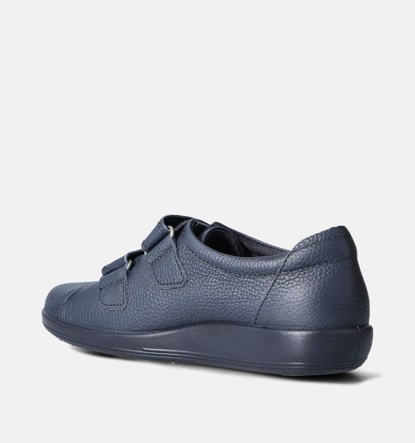 ECCO Soft 2.0 Blauwe Velcroschoenen voor dames (353347) - geschikt voor steunzolen