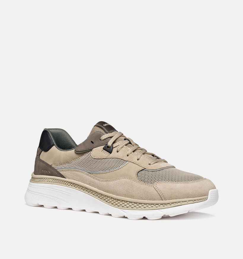 Geox Spherica Actif X1 Beige Sneakers voor heren (369114) - geschikt voor steunzolen