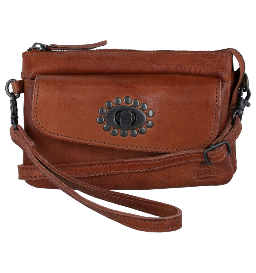 Bear Design Zwarte Crossbody Tas in leer (284321)