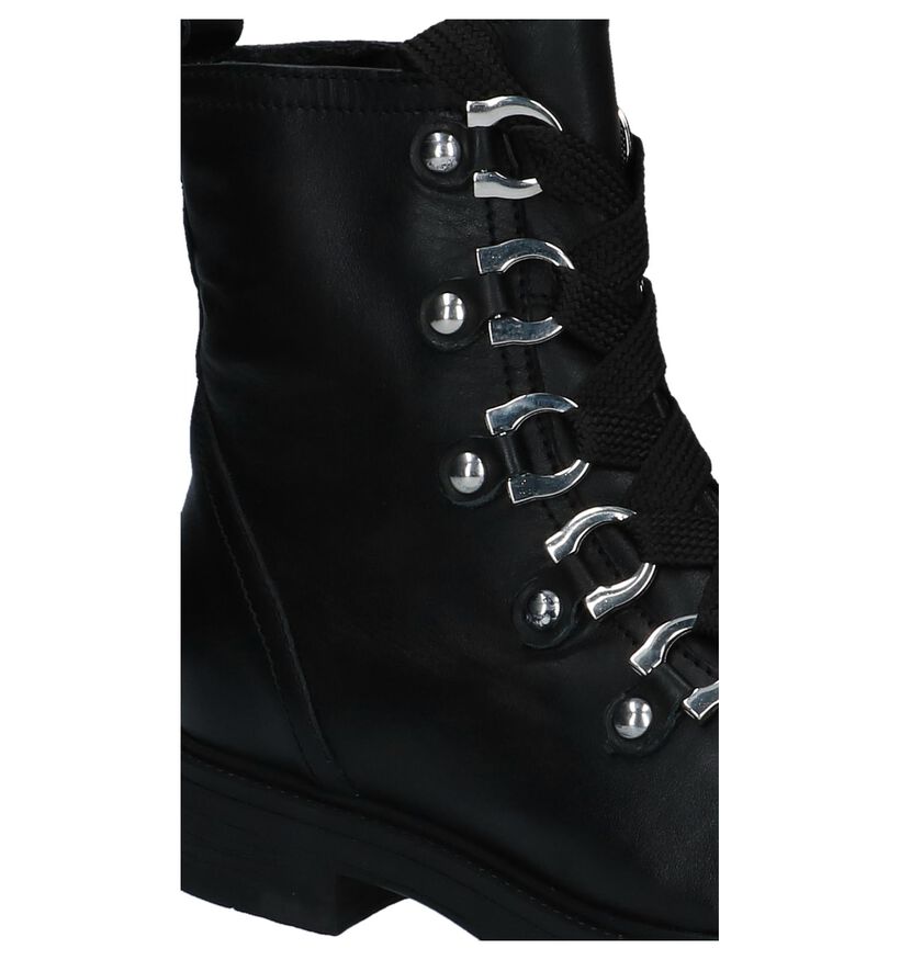 Via Limone Yoo Tersa Zwarte Boots met Rits/Veter in leer (223828)