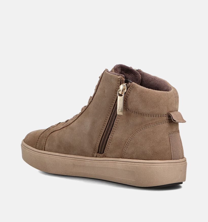 Tamaris Comfort Bruine Hoge Sneakers voor dames (360421) - geschikt voor steunzolen