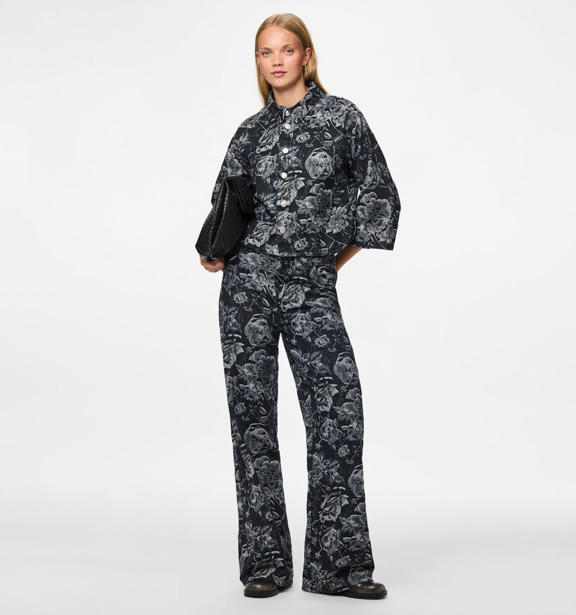 Pieces Marosa Denim Zwarte Blouse Pieces Marosa Denim Zwarte Blouse voor dames (365635)