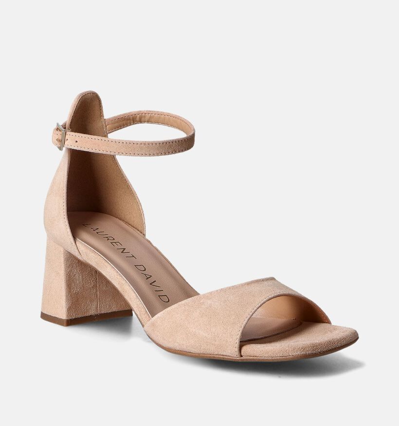 Laurent David Beige Sandalen met gesloten hiel voor dames (357877)