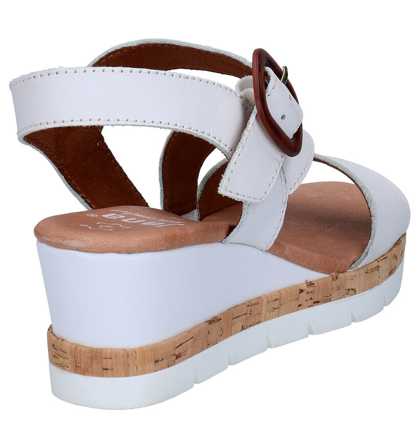 Jana Sandales à talons en Blanc en cuir (270477)