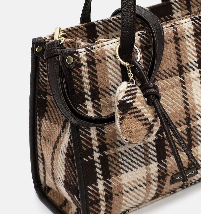 Emily & Noah Levinia Donkerbruine Geruite Shopper met Rits voor dames (378845)