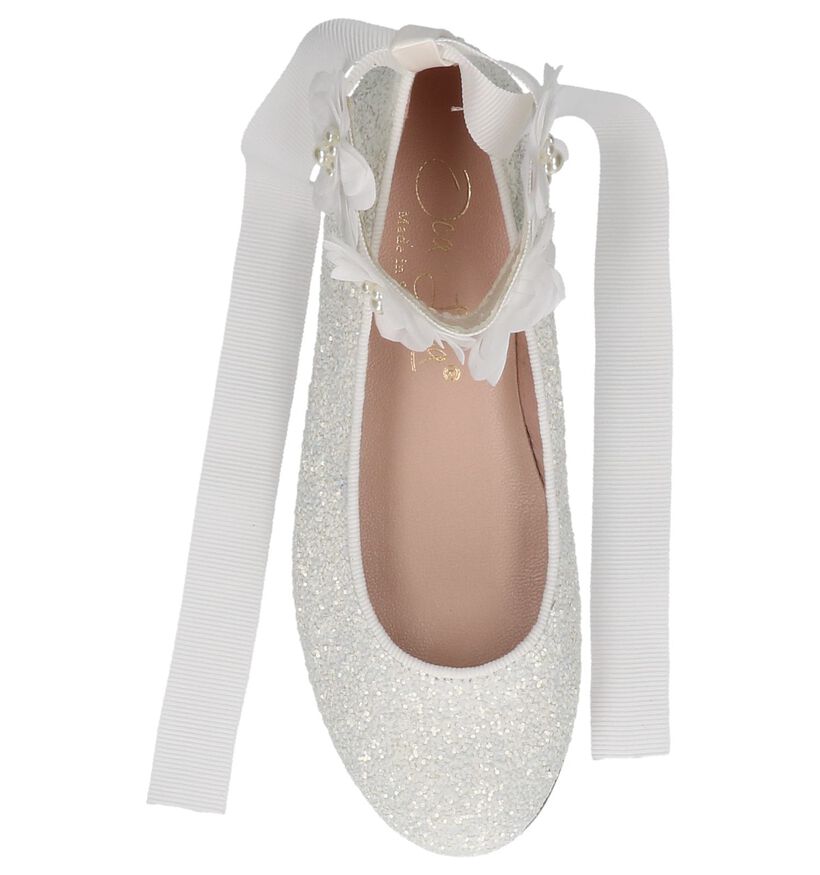 Oca Loca Witte Ballerina's met Glitters in stof (212005)