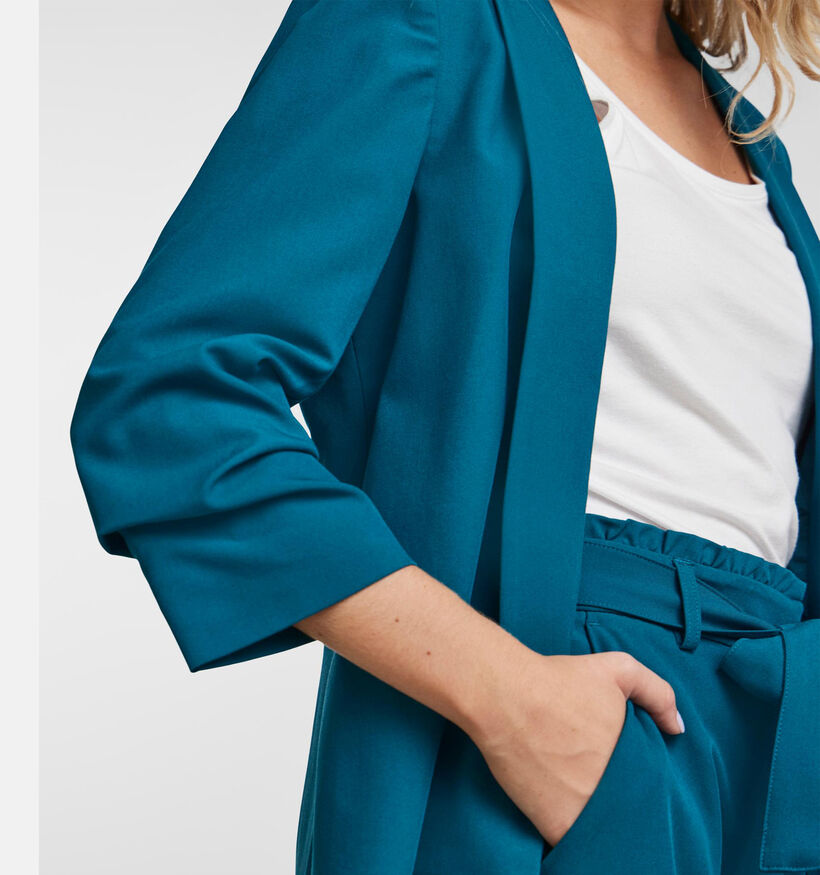 Pieces Boss Blazer long en Turquoise pour femmes (332839)