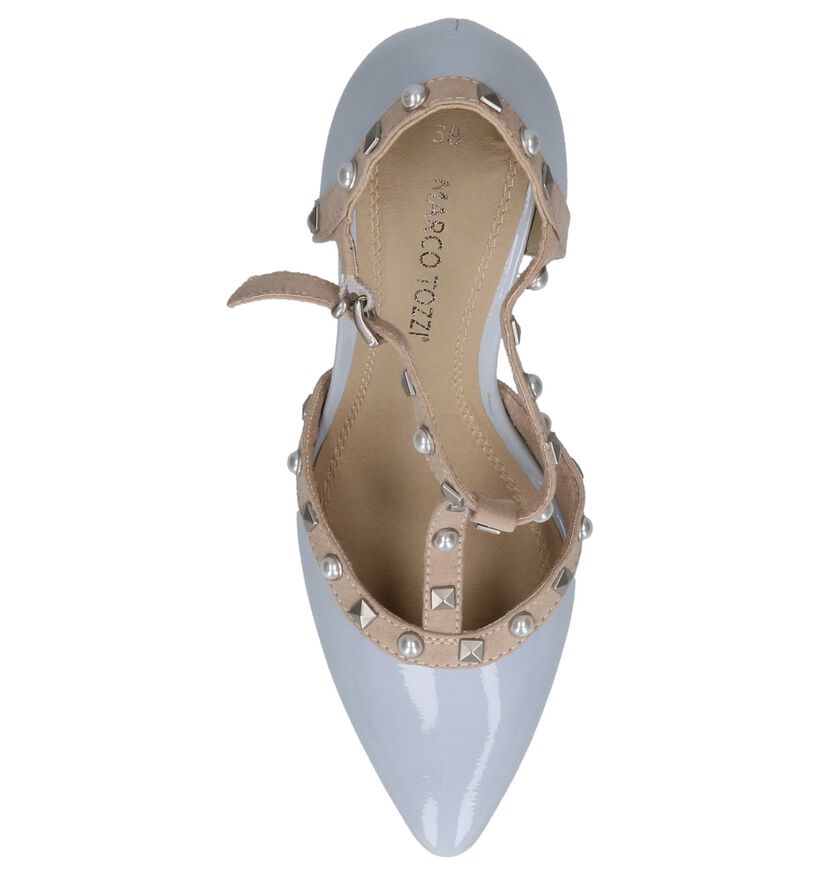 Licht Blauwe Laké Pumps High Heels met Studs in kunstleer (214430)