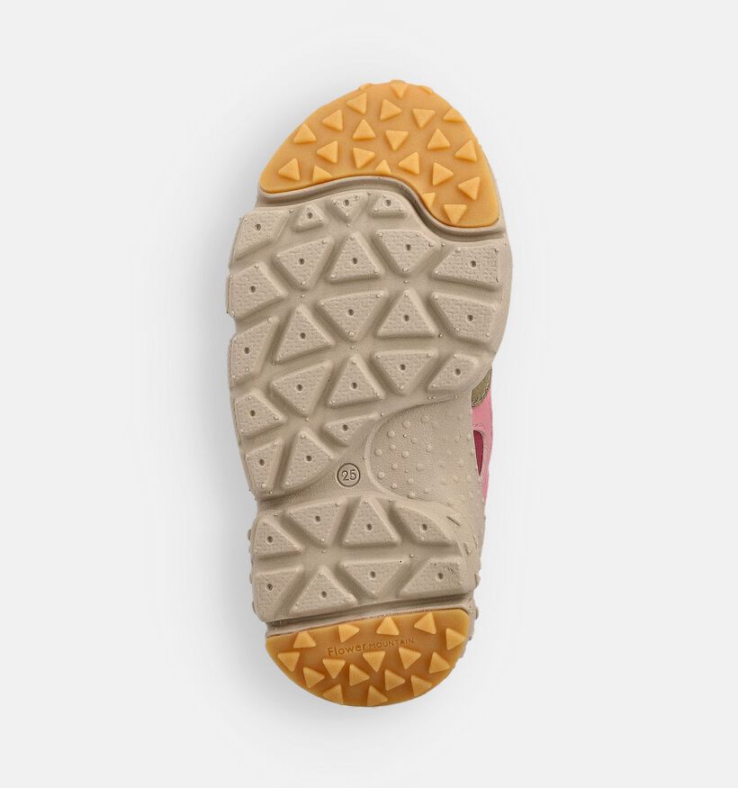 Naturino x Flower Mountain Yamano 3  Baskets basses en Marron pour filles (364156) - pour semelles orthopédiques