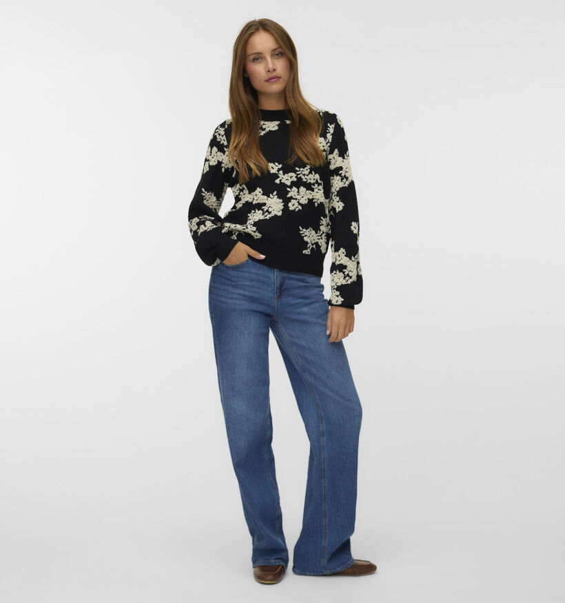 Vero Moda Nancy Birch Flower Zwarte Trui voor dames (361235)
