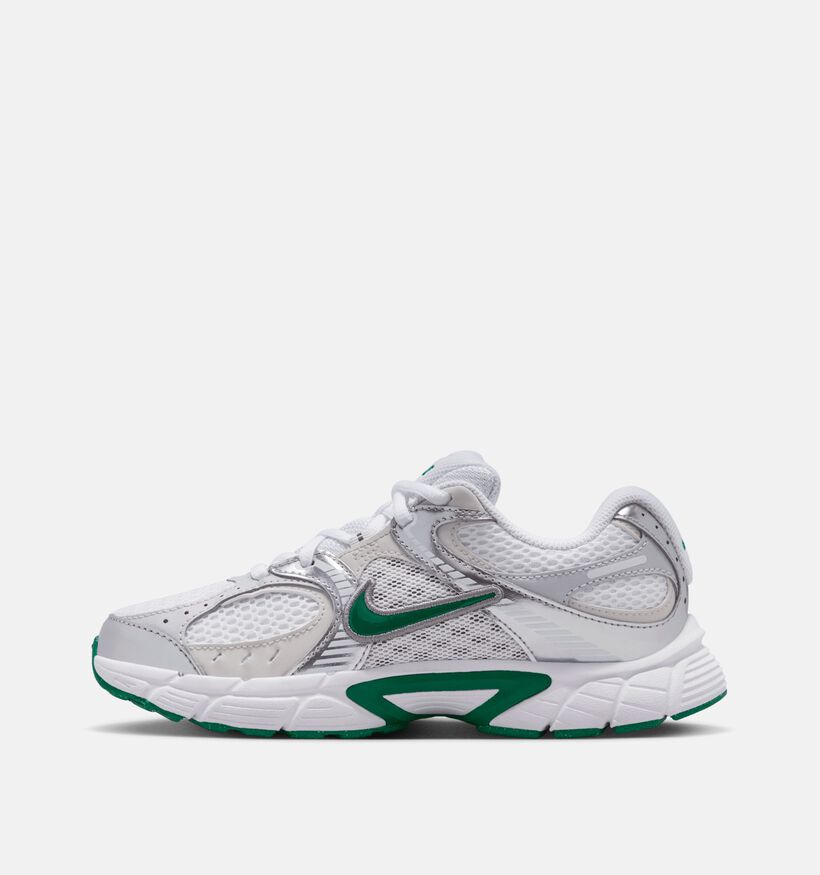 Nike V5 RNR Baskets en Blanc/Vert pour gar&ccedil;ons (373441) - pour semelles orthop&eacute;diques