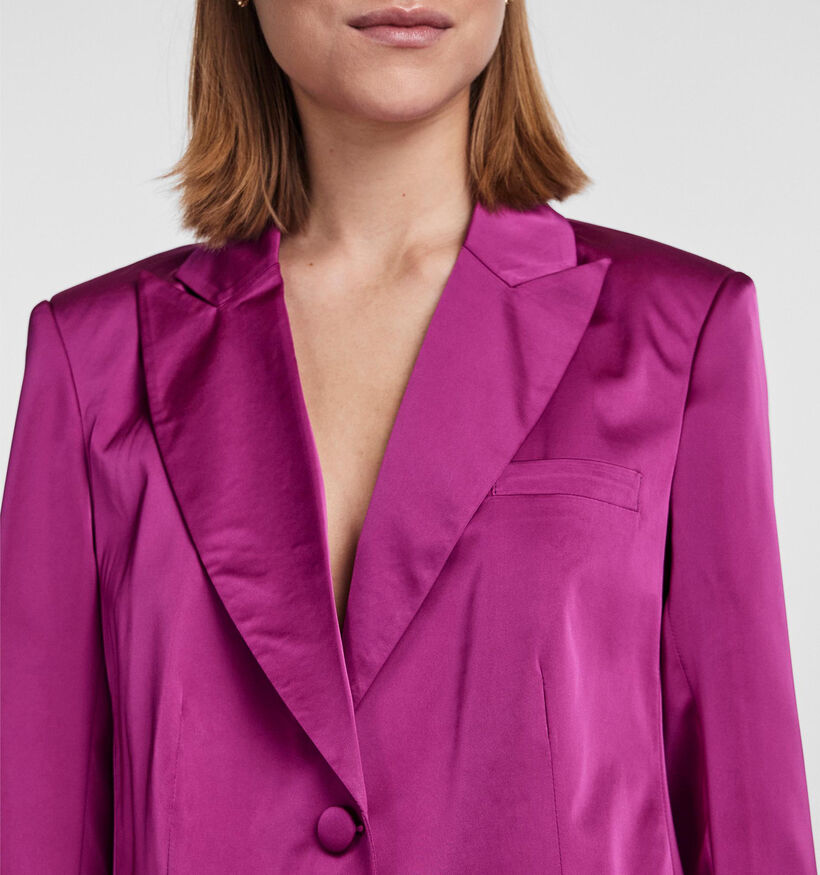 Pieces Sabrina Fuchsia Satijnen blazer voor dames (333233)