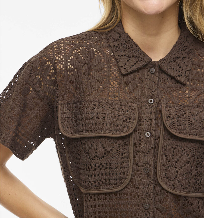 Vila Merina Chemise en Marron fonc&eacute; pour femmes (374288)