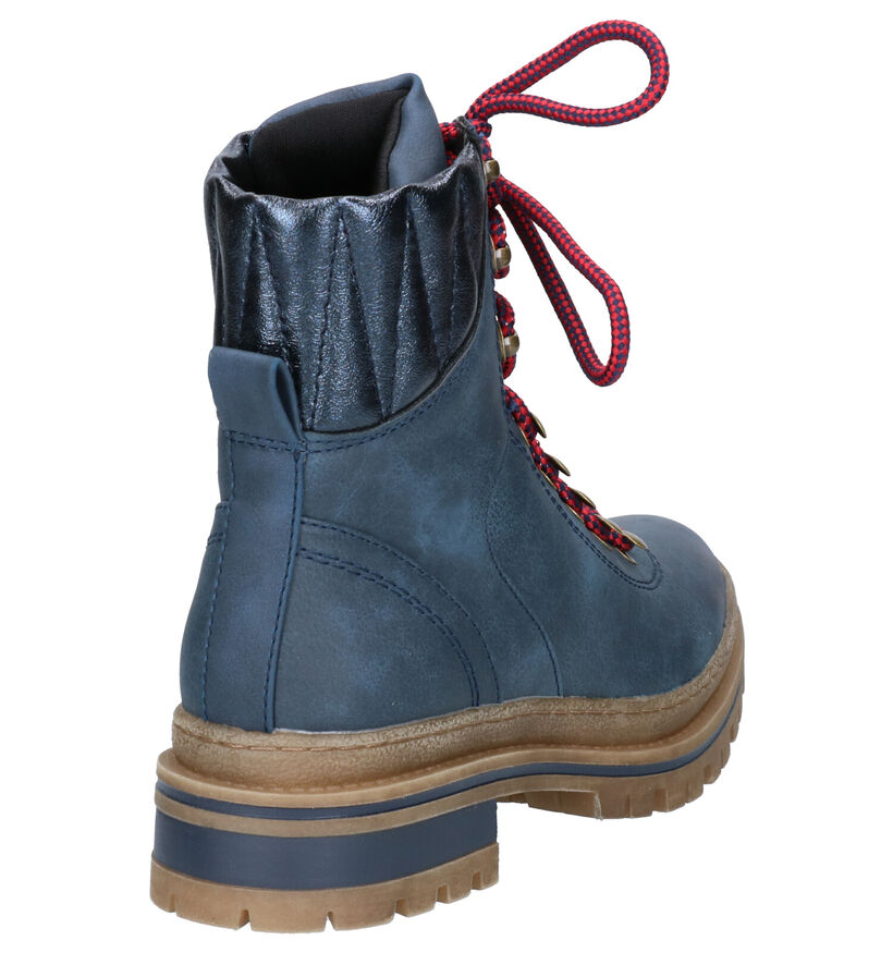 Dazzle Boots à lacets en Bleu foncé en simili cuir (256593)