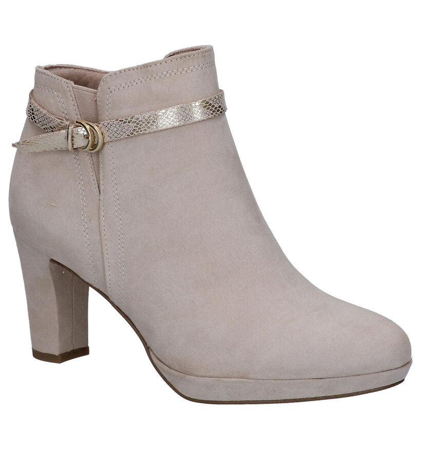 Tamaris Bottillons à talons en Beige clair en textile (286343)