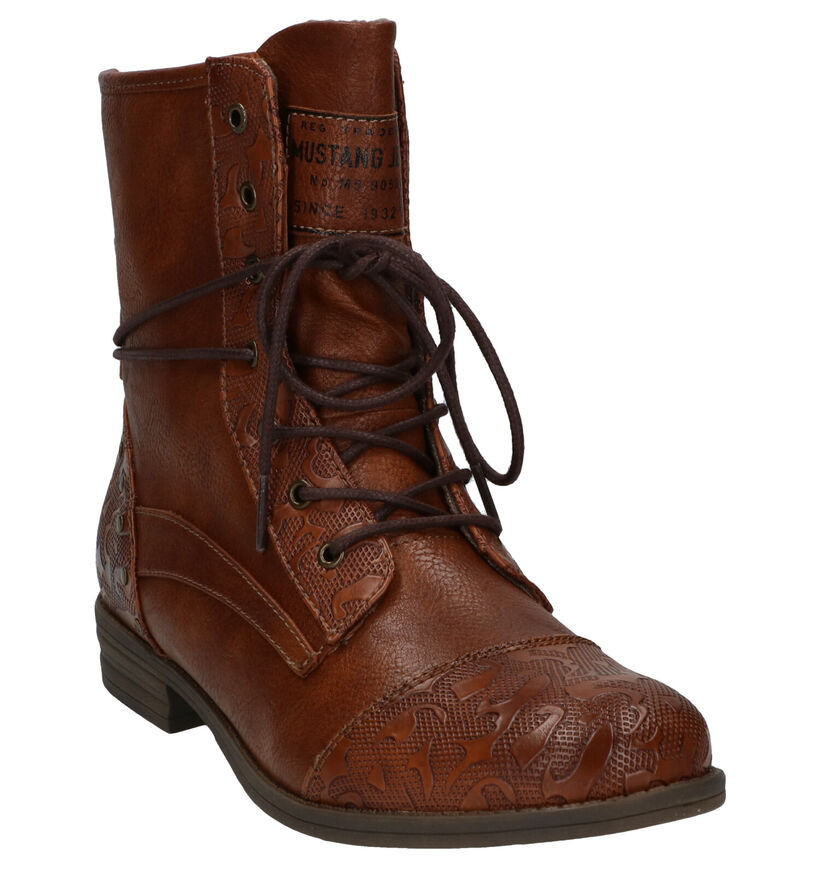 Mustang Cognac Bottines in kunstleer (277300)
