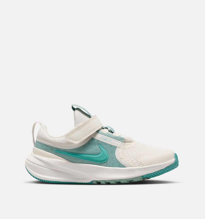 Nike Star Runner 5 Ecru/Groene Sneakers voor jongens (359873) - geschikt voor steunzolen