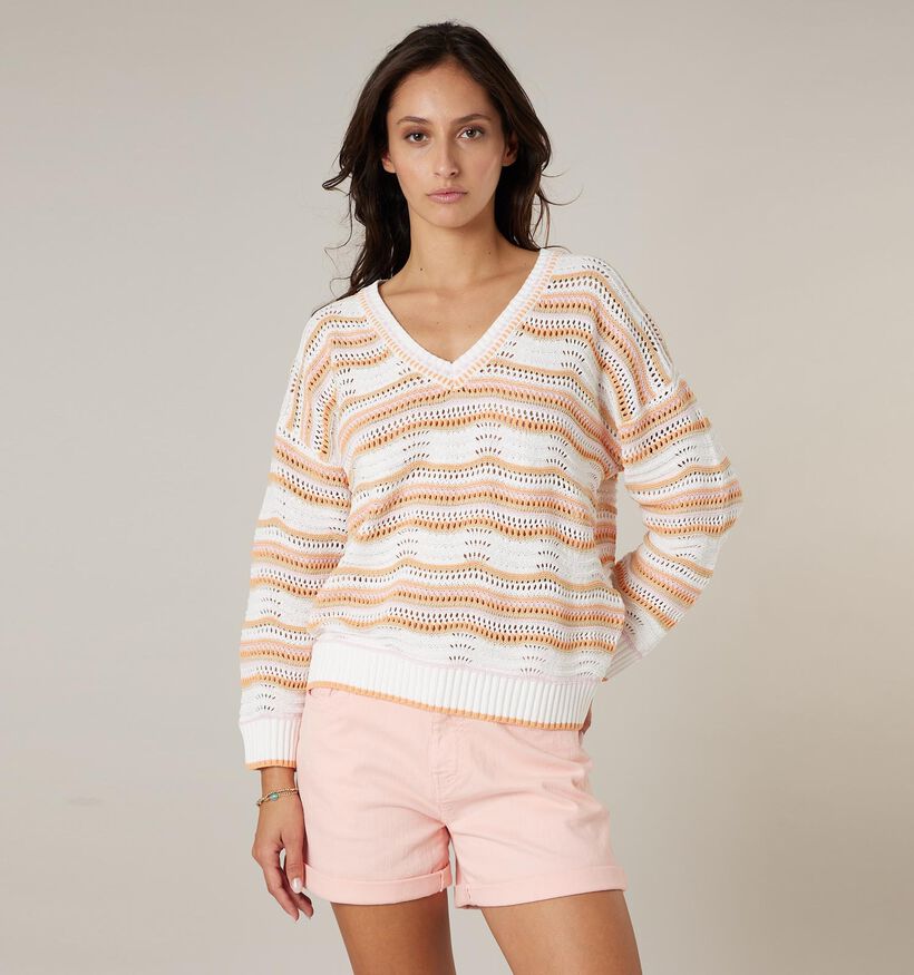 Deeluxe Original Melvina Witte/Oranje Trui Gestreept voor dames (369749)