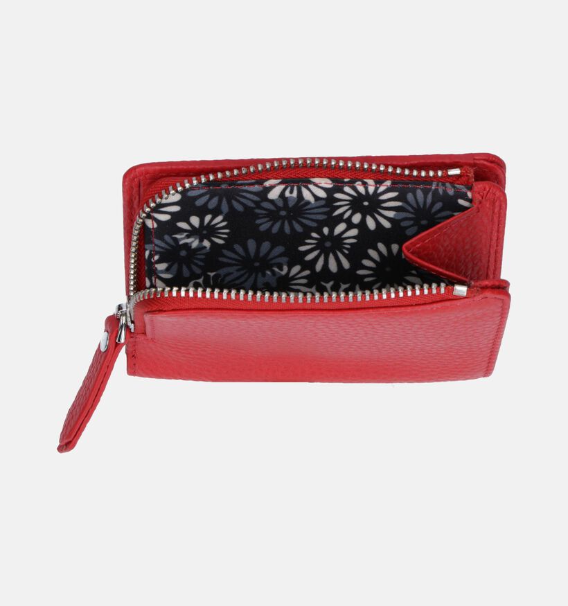 Euro-Leather Porte-monnaie zippé en Rouge pour femmes (343455)