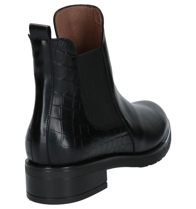 Wonders Zwarte Chelsea Boots in leer (259727)