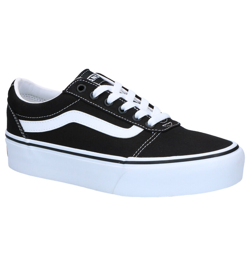 Vans Ward Platform Zwarte Skate Sneakers voor dames (317792)