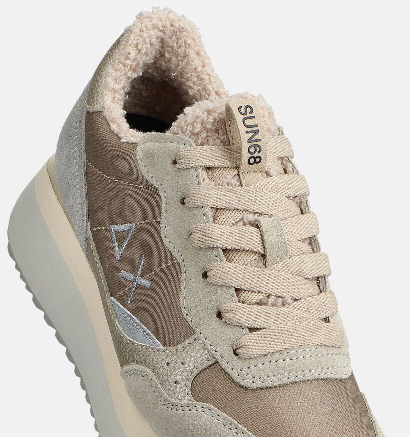 Sun68 Big Ally Teddy Beige Sneakers voor dames (361901) - geschikt voor steunzolen
